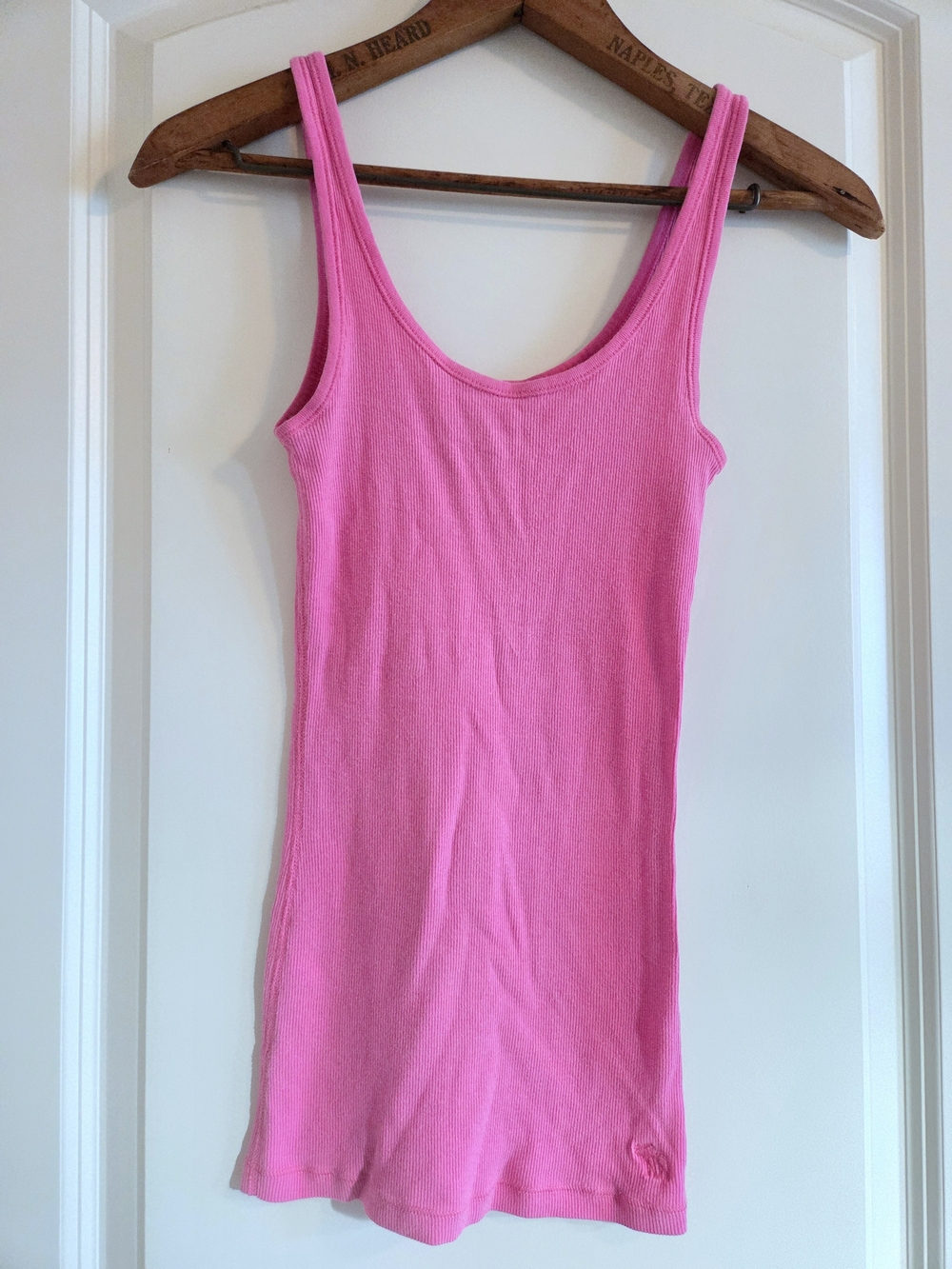 Abercrombie & Fitch Vintage Y2K Pink Ribbed Tank Top S iconic  Embroidered Moose